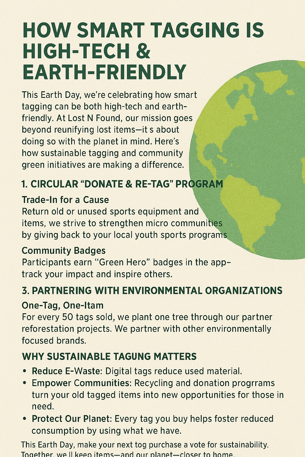 Earth Day Special: Sustainable Tagging &amp; Green Initiatives